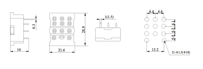 Relay socket PY 11 0 3